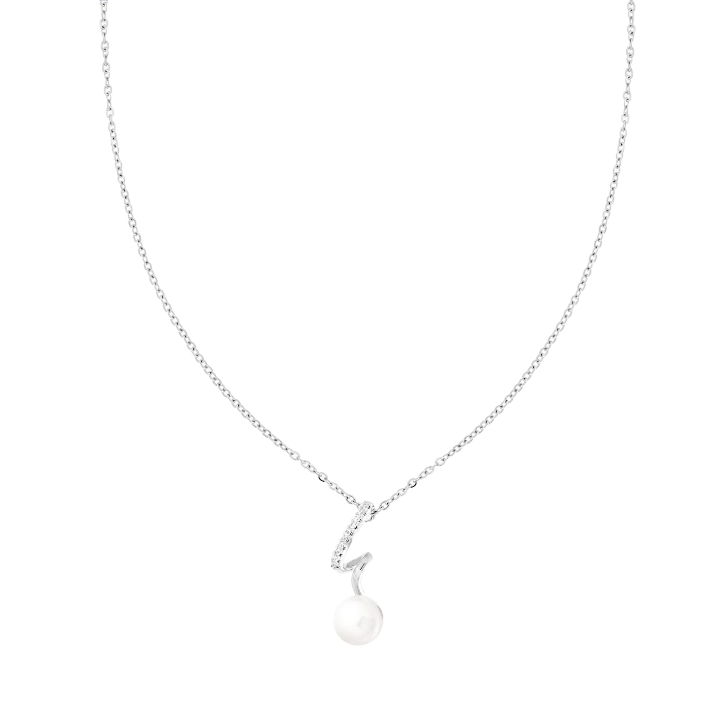 Collana Pearl Twist – Nastro con Perla e Cristalli