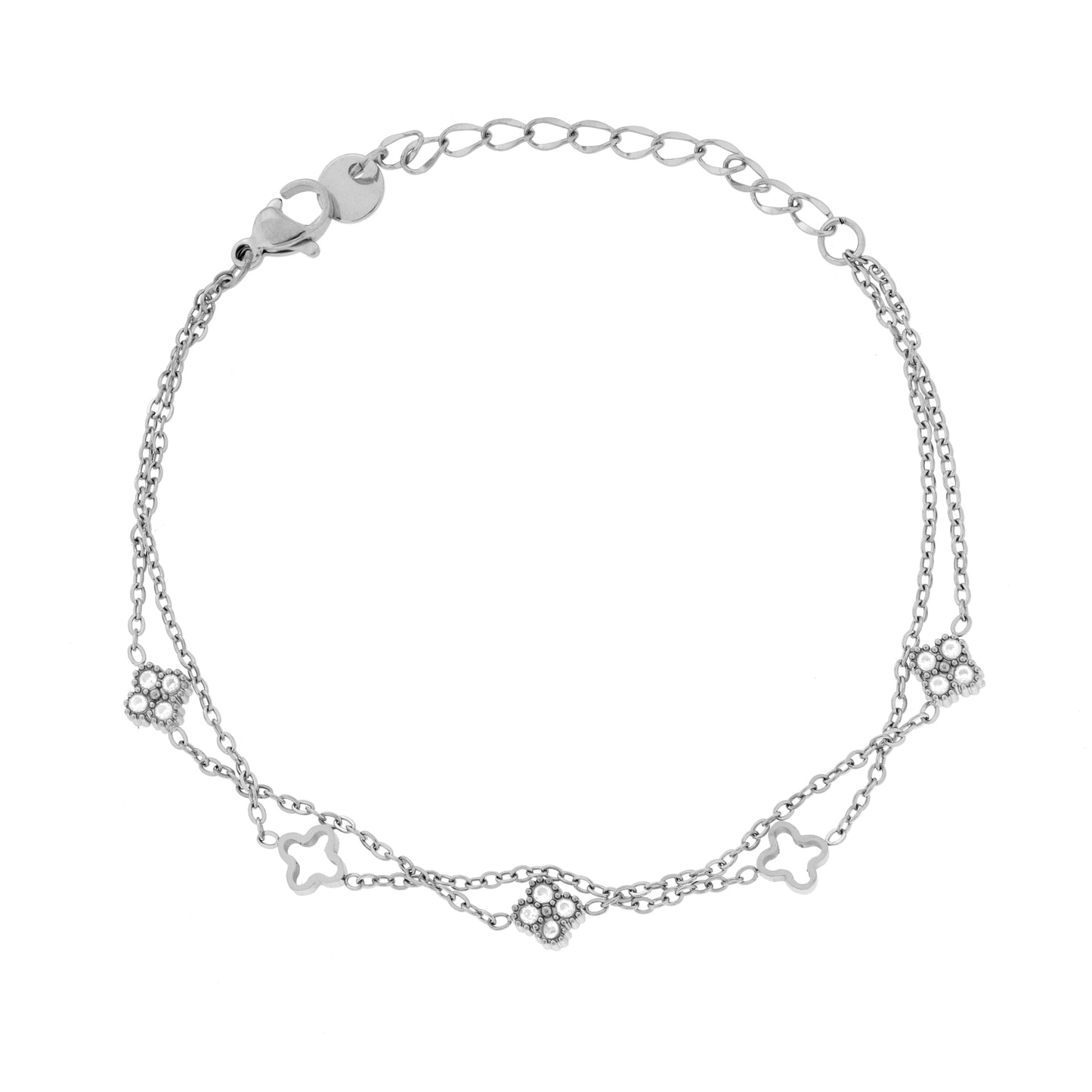 Bracciale Due Fili – Quadrifogli Brillanti
