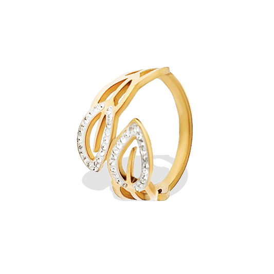 Anello Foglie Dorate - Regolabile