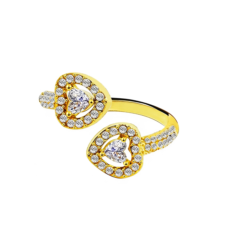 Anello Regolabile Due Cuori