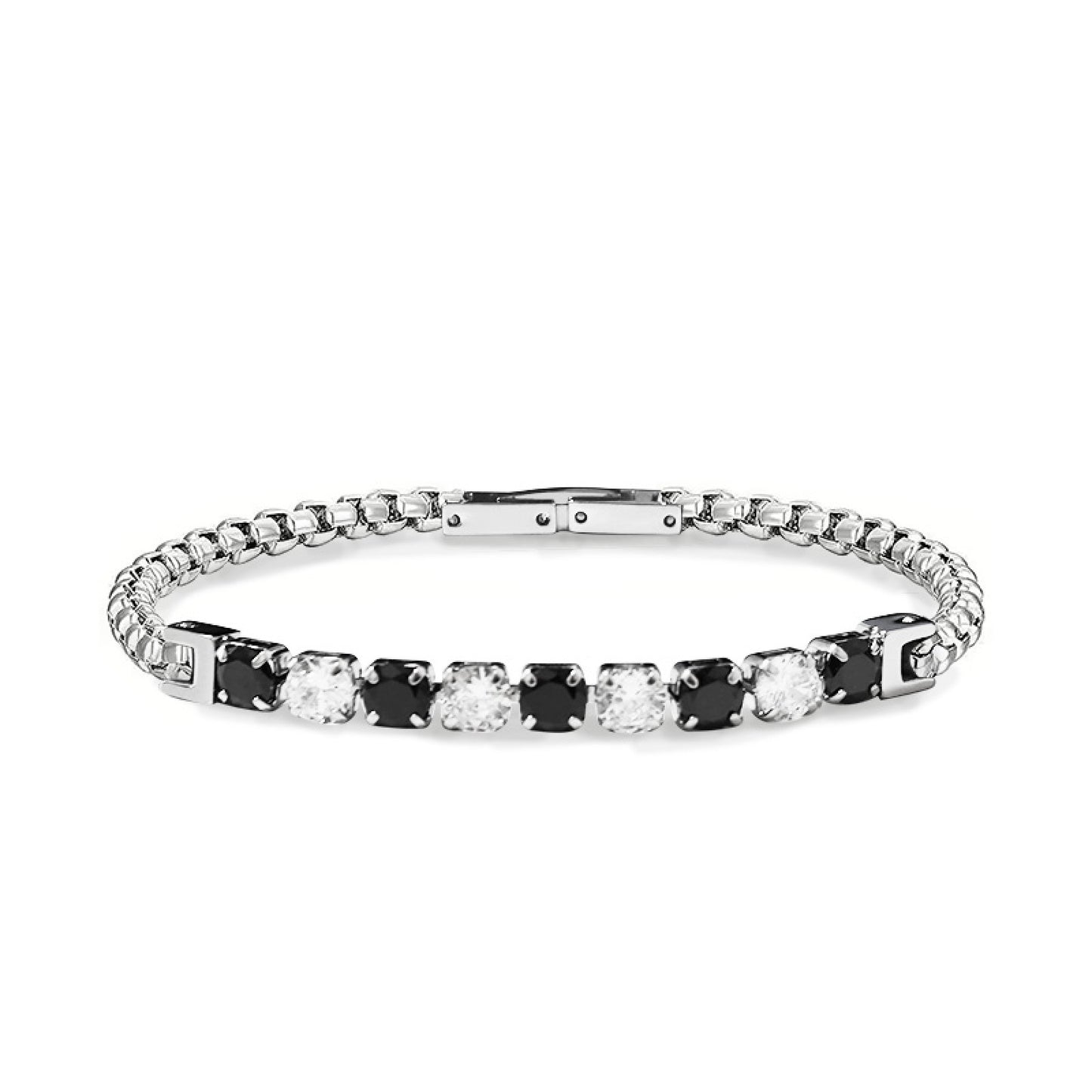Bracciale Tennis Uomo Bicolore