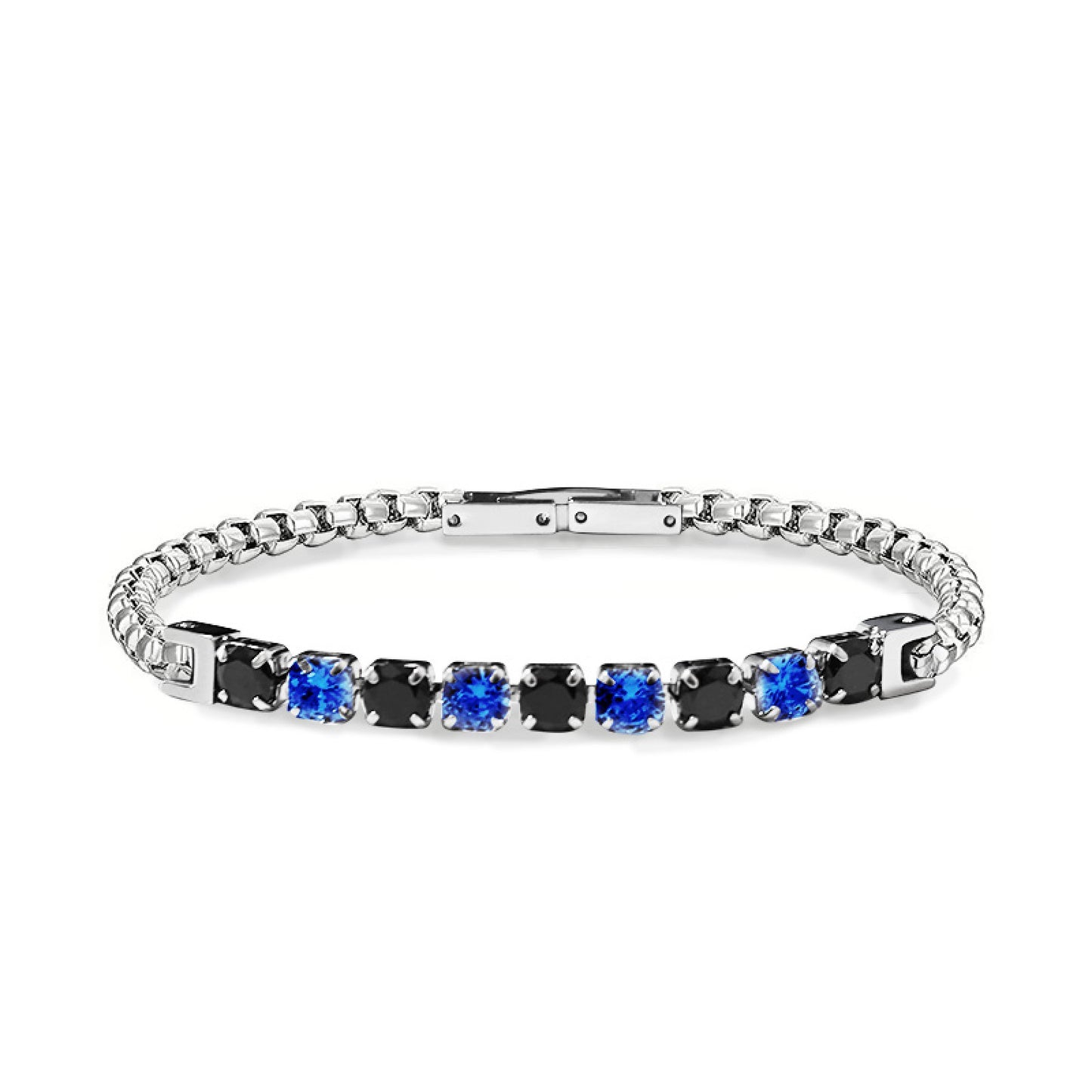 Bracciale Tennis Uomo Bicolore
