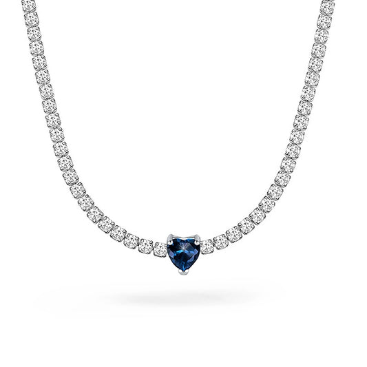 Collana Tennis Cuore Con Cursore