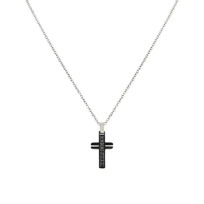Collana Uomo Croce Nera