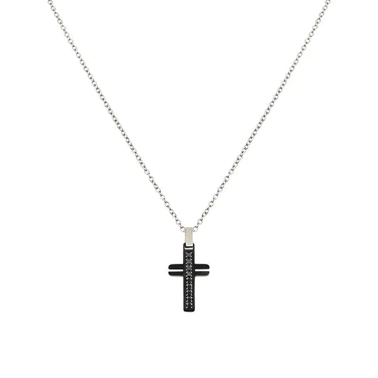Collana Uomo Croce Nera