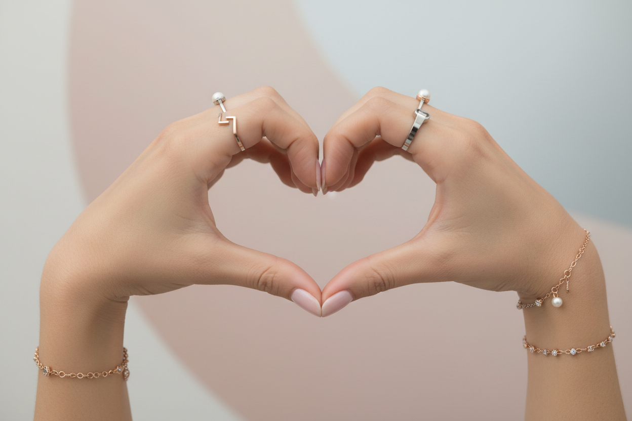 mani femminili che formano un cuore